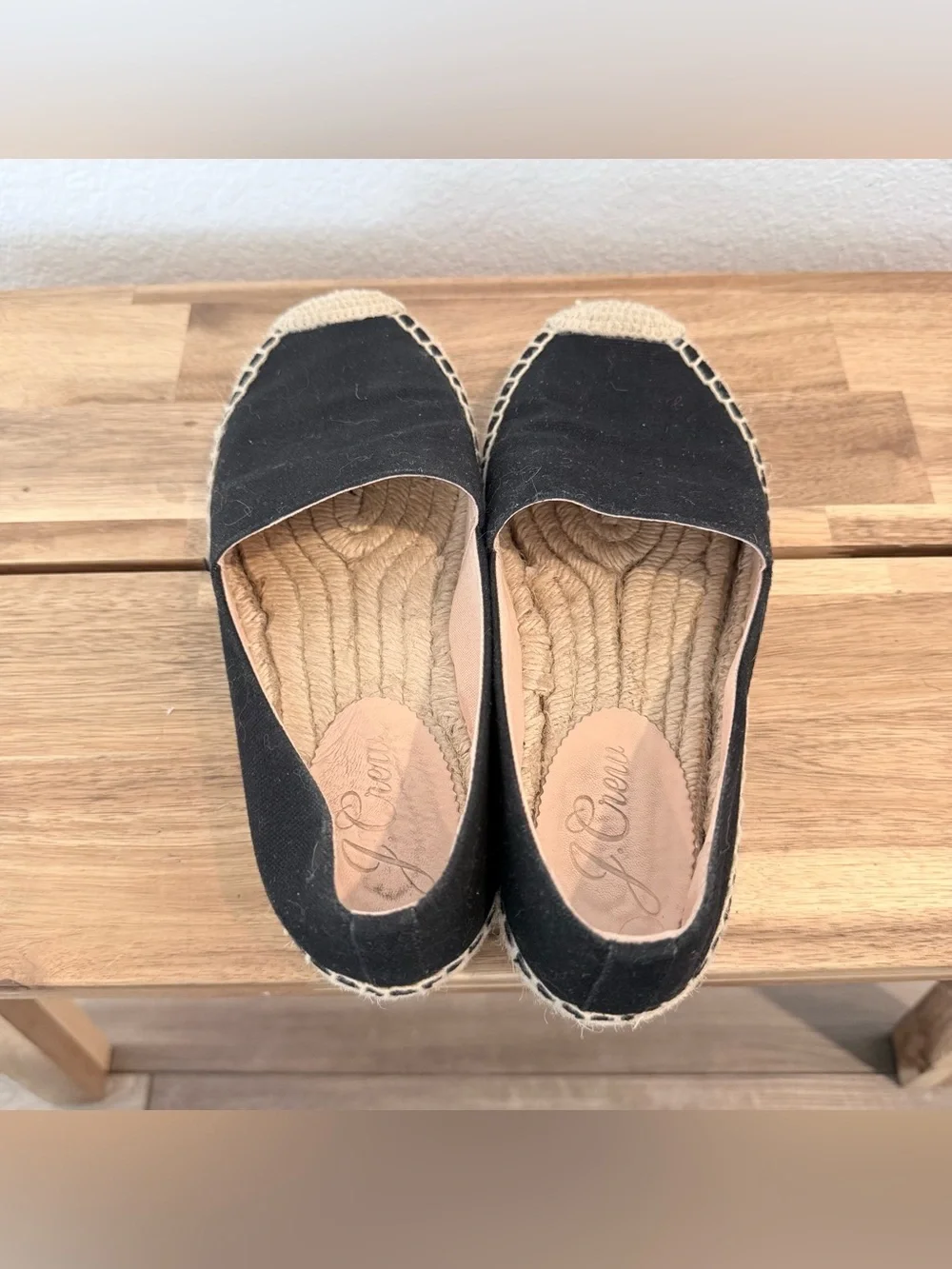 J.Crew- Black Canvas Jute Espadrilles - Size 7